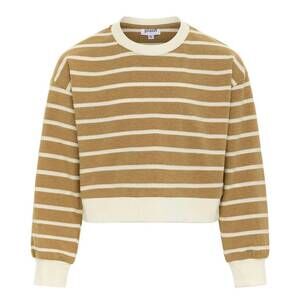 NEW PLEAT girls natalie top in coffee stripe